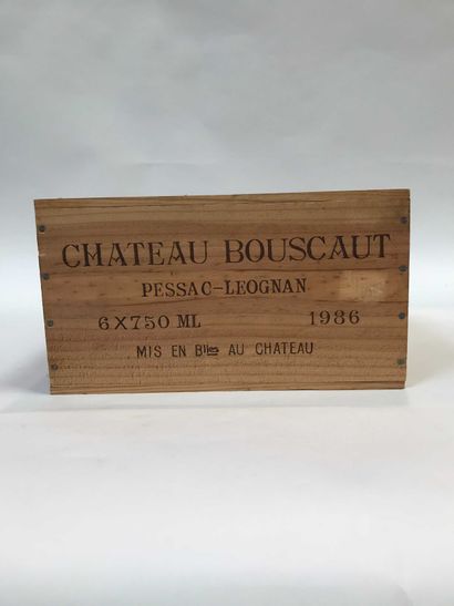 null 6 bout : Château Bouscaut 1986 CC Péssac Léognan (Caisse Bois) Bordeaux