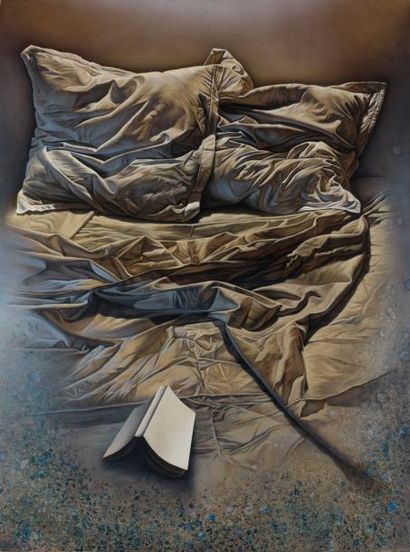 Claude LE BOUL (1947) Le lit défait Huile sur toile, signée en bas à gauche 130 x...