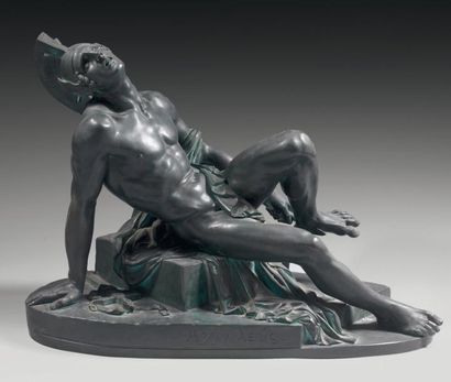 Hippolyte FERRAT (1821-1882) Achille Bronze à patine brune, signé et daté 1853. Hauteur:...