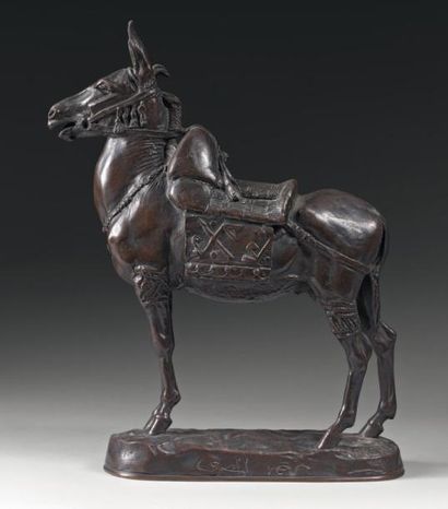 Emmanuel FREMIET (1824-1910) L'âne du Caire Bronze à patine brune, dédicacé «A Monsieur...