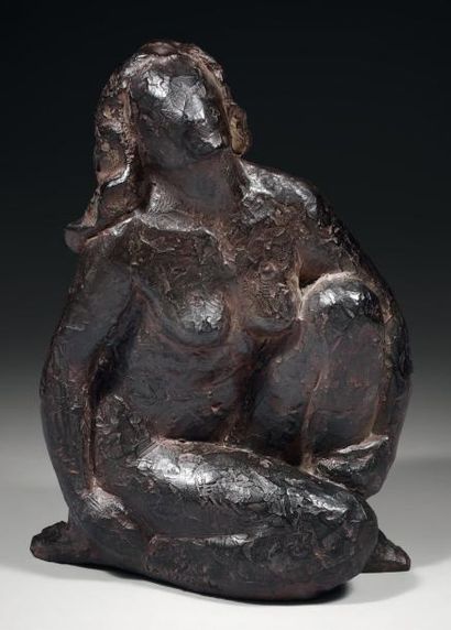 Marie LA VARANDE (XXe siècle) Dame noire n°2 Bronze à patine noire rouille, numéroté...