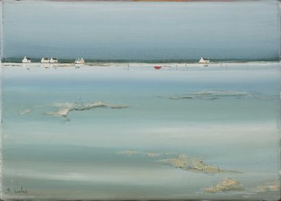 null 18 Sylvie COLAS (XXth century) Marine Oil on canvas. Signed lower right. 19...