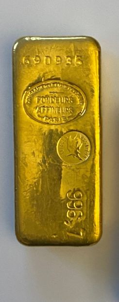 null Gold ingot n°690935 Compagnie des Métaux précieux. With its bulletin of test....