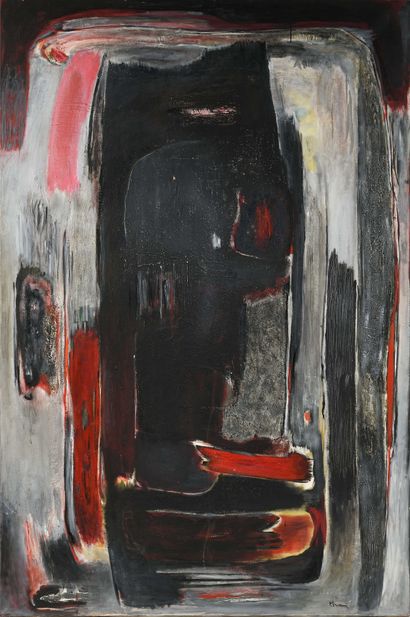 null Pierre GRIMM (1898-1979) Composition abstraite Huile sur toile d origine, signée...
