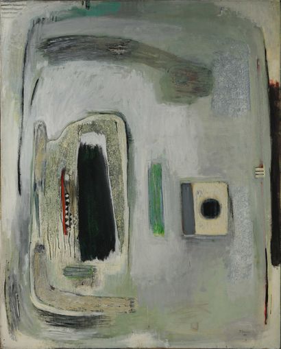 null Pierre GRIMM (1898-1979) Composition abstraite Huile sur toile d origine, signée...