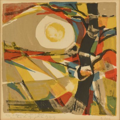 null Marcel MOULY (1918-2008) Composition Lithographie en couleurs N°66/90. Signée...