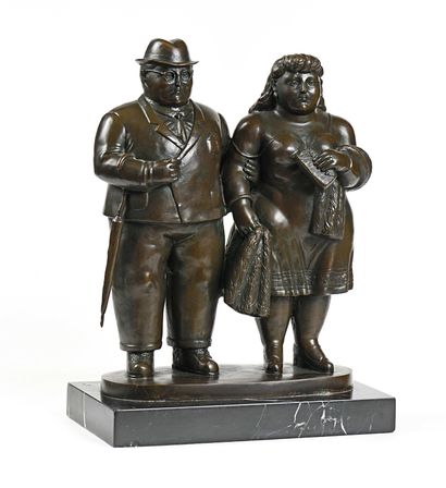 null NICK (XXe-XXIe siècle) Couple Epreuve en bronze. Signée Nick. 34 x 24 x 11 ...