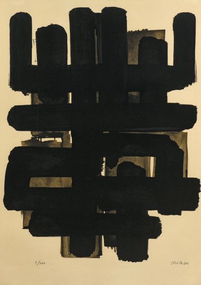 null Pierre SOULAGES (1919-2022)
Lithography N° 3. 1957
Lithograph in four plates...