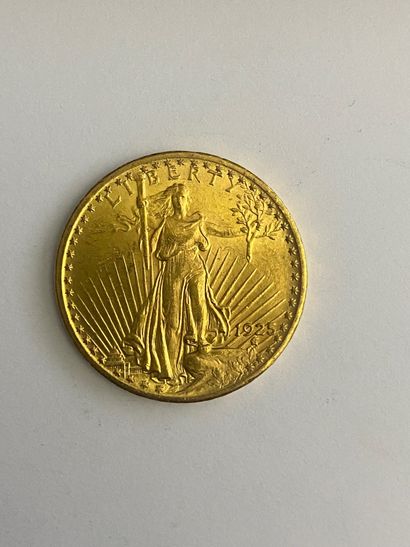 null 28 Deux pièces de 20 dollars or Saint Gaudens Liberty 1925.