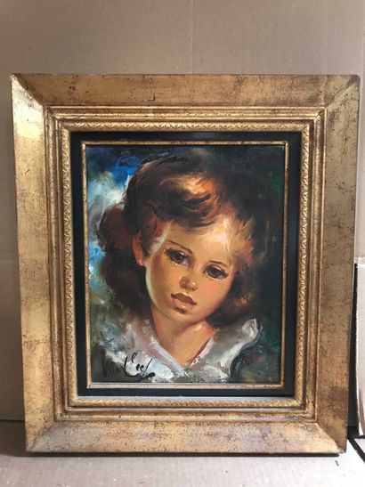 null Theo Van Cleef Child's head Oil on canvas Signed lower left 28 x 22 cm / Theo...