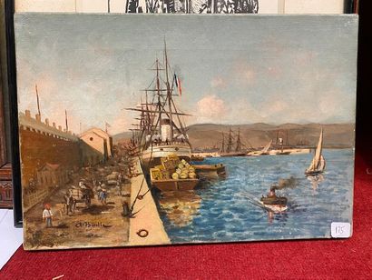 null School End of XIXth century, A. Baille Marine. Oil on canvas Signed lower left...