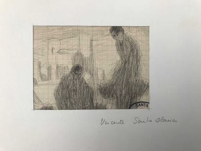 null Vincente SANTAOLARIA (1886-1967) Ensemble de sept dessins d études. Plume, graphite,...