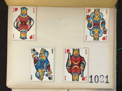 null Lot comprenant 34 planches de projet de cartes à jouer. (53x42cm)