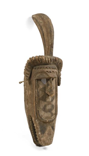 null MALI, Dogo. Wooden mask, decorated with a headdress. Traces of polychromy. Height...