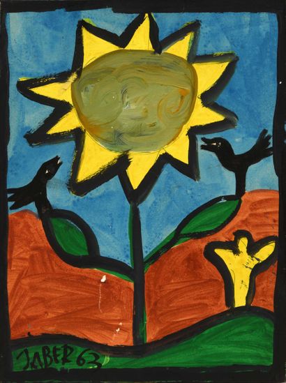 null 175 Jaber AL MAHJOUB known as JABER (Born in 1938) Sunflower, 1963 Acrylic on...