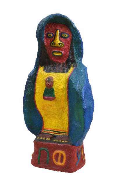 null 75 Neubiot - Protector, 2003 Sculpture in polychrome papier-mâché on wood. Signed...