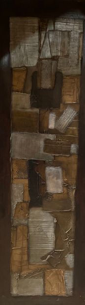 null 182 Chalys LEYE (Born 1952) Untitled, 2000 Acrylic, asphalt and sand on canvas....