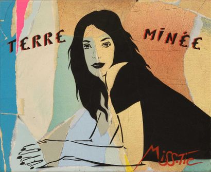 null 173 MISS TIC (1956-2022) Mined Earth, 2011 Ink, spray paint and collage on canvas....