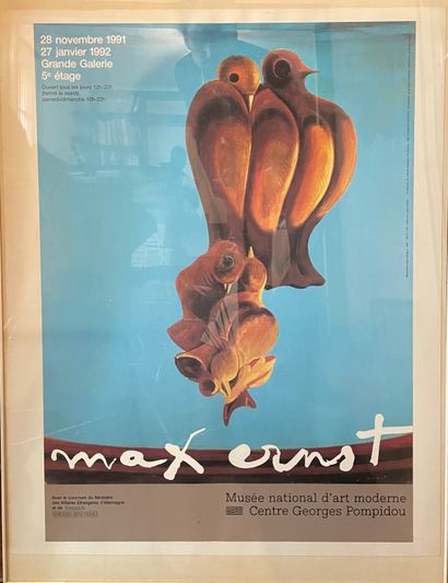 null Affiche Max Ernst Centre Pompidou. 

69 x 49 cm à vue. 

Encadrée.