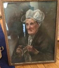 null 47 Ecole du XIXème siècle Portrait de femme tricotant Pastel 61x48cmcm