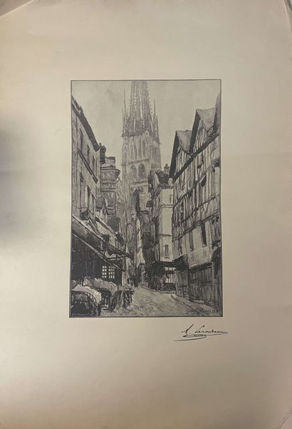 null A. Lerondeau after Georges Planes

View of a church. 

Lithograph in black and...