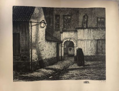 null A. Lerondeau after Georges Planes

View of a church. 

Lithograph in black and...