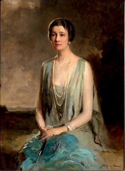 John ADAMS (1830 - 1910) Portrait de Madame George W Steale Huile sur toile signée...