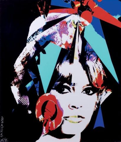 Alexandre BARTHET, né en 1962 Brigitte Bardot Tirage argentique sur aluminium, signé...