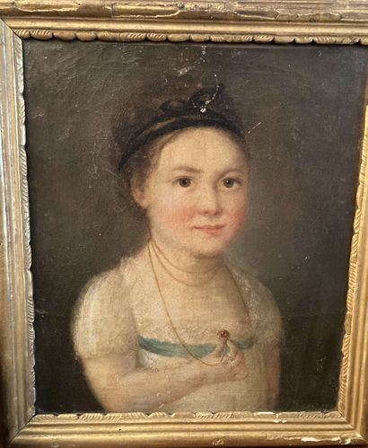 null 19th CENTURY SCHOOL
Portrait of a young girl
Oil on canvas.
(Misses)
