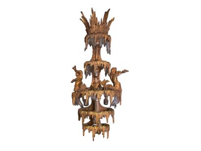 null Chandelier in gilded metal decorated with children triton blowing in a horn.
Foreign...