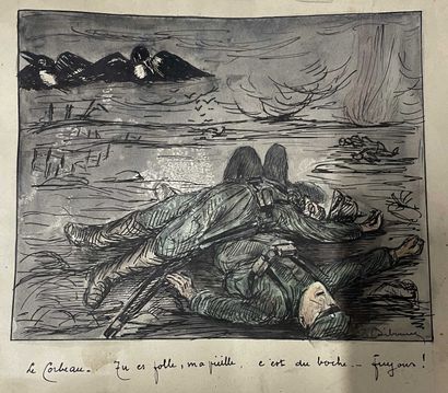 null Lot comprenant photographie militaire, un dessin satyrique de la guerre de 1914-1918
16...