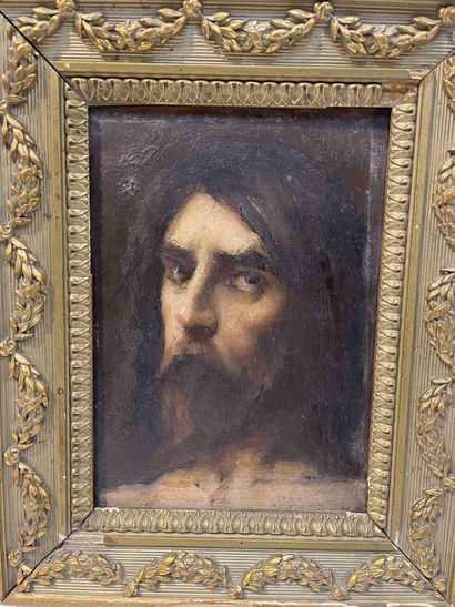 null GALAND
Head of Christ,1894.
Oil on panel signed lower right and dated 94.
17,5...