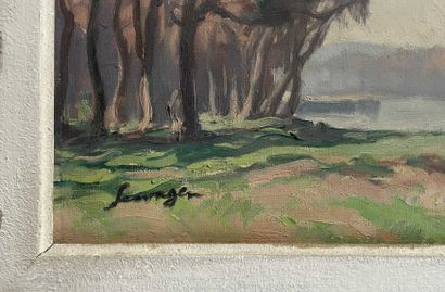 null Lucien SEEVAGEN (1887-1959)
Paysages au pont
Deux huiles sur carton. 
Signées...
