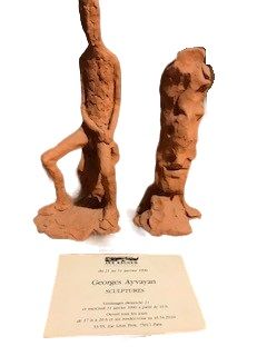 null Georges AYVAYAN (Born in 1946)
Two sculptures in terra cotta, signed on the...
