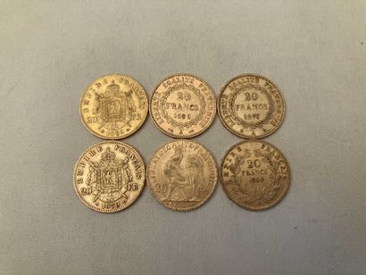 null 6 pieces of 20 Francs gold (wear)