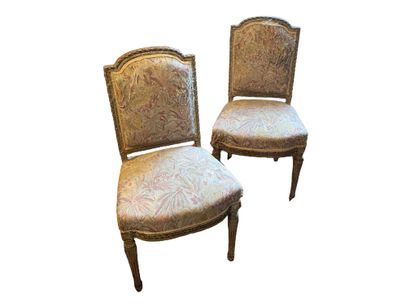 null Paire de chaises cannelées, style Louis XVI