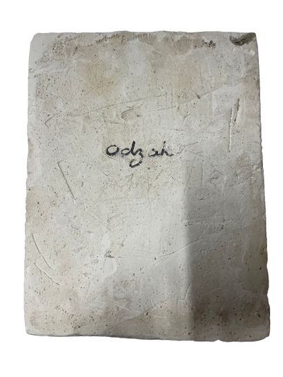 null Moule de visage en plâtre, inscription au feutre sur le verso.
30 x 23 x 9 ...