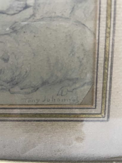 null Tony JOHANNOT (1803-1852)
L annonce faite aux bergers de Bethléem
Signé en bas...