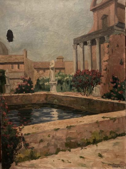 null RAPHA CLEDINA 
View of Rome, 1924
Oil on canvas, signed lower right. 
Situated...