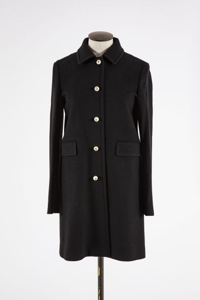 GUCCI : Manteau en laine noire, boutonnage...