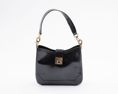 null CELINE: Smooth leather handbag navy blue, shoulder strap, central compartment...