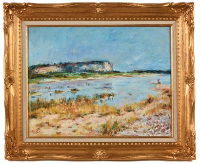null Max AGOSTINI (1914-1997) The banks of the Durance Oil on canvas. Signed lower...