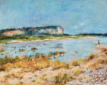 null Max AGOSTINI (1914-1997) The banks of the Durance Oil on canvas. Signed lower...