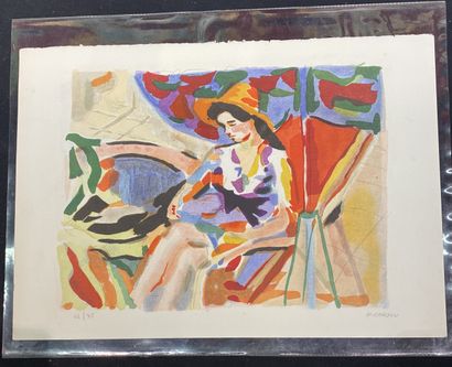 null Lot of lithographs by Pierre Cornu, one lithograph by Max Agostini, three watercolors...