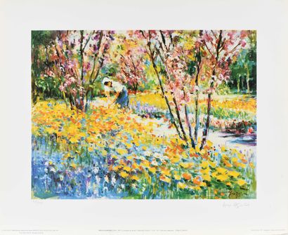 null A batch of about 80 prints by Max AGOSTINI (1914-1997) Cueillette de fleurs...