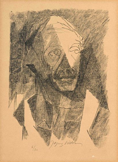 null acques VILLON (1875-1963) Portrait de Paul Valery, 1955 Lithographie sur vélin...