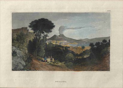 null Suite of eight engravings in color. View of cities