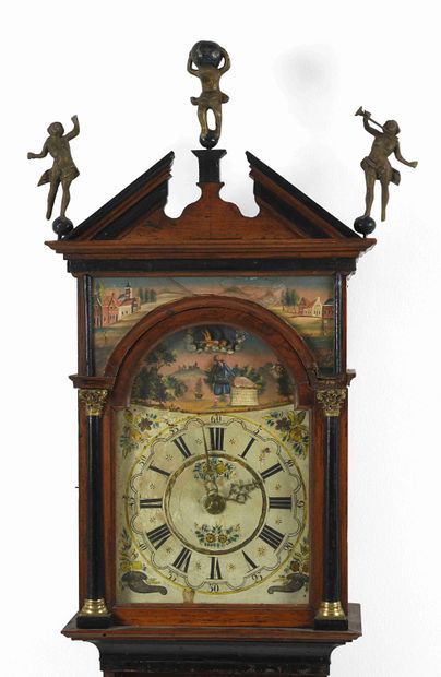 null Trois horloges murales frisonnes. XIX ème siècle. 135 x 174 cm - deux horloges...