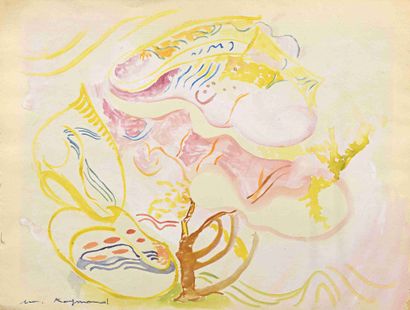 null Marie RAYMOND (1908-1988) Composition Aquarelle sur papier. 24 x 30,5 cm Provenance...