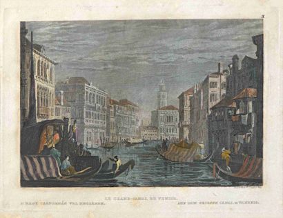 null Suite of eight engravings in color. View of cities